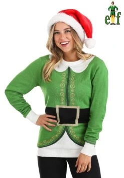 Buddy The Elf Ugly Christmas Sweater For Adults -Halloween Costumes buddy the elf ugly christmas sweater alt 2