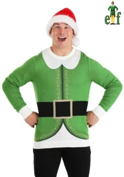 Buddy The Elf Ugly Christmas Sweater For Adults -Halloween Costumes buddy the elf ugly christmas sweater alt 3