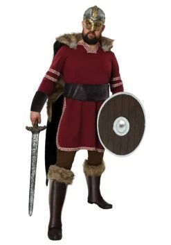 Burgundy Viking Costume For Men