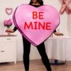 Adult Pink Candy Heart Costume 2 Adult Pink Candy Heart Costume -Halloween Costumes candy heart adult costume