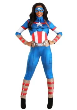 JAZWARES Marvel Classic Captain America Costume For Women -Halloween Costumes captain america womens costume alt 5
