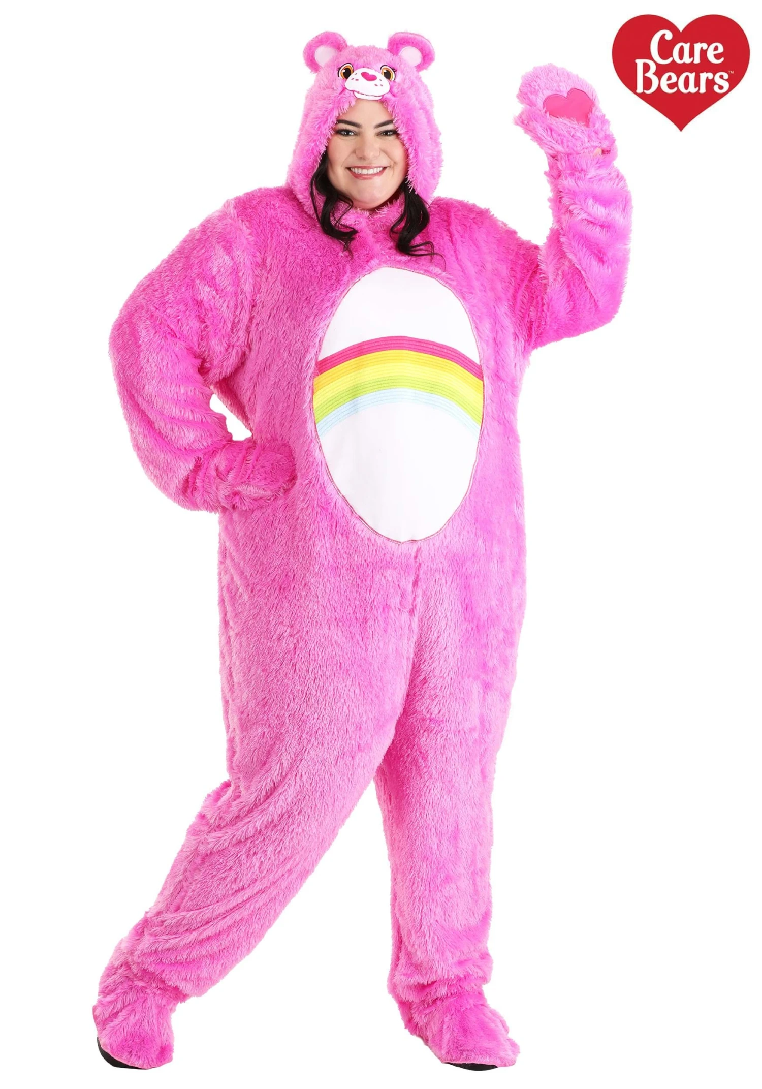 Plus Size Classic Cheer Bear Care Bears Costume For Adults 3 Plus Size Classic Cheer Bear Care Bears Costume For Adults