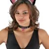 Cat Ears Headband Collar & Tail Kit Black & Pink 1 Cat Ears Headband Collar & Tail Kit Black & Pink -Halloween Costumes cat ears headband collar tail kit black pink