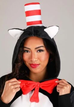 Dr. Seuss Cat In The Hat Adult Costume Onesie -Halloween Costumes cat in the hat costume onesie alt 2