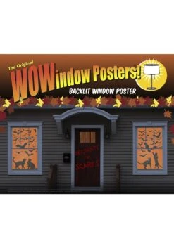 Silhouette Cats & Bats Window Poster Decoration -Halloween Costumes cats bats silhouette window poster alt 2