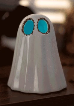 Ceramic White Ghost With LED Eyes Halloween Decoration -Halloween Costumes ceramic ghost w led light up eyes alt 1