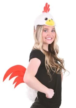 Chicken Soft Headband & Tail Costume Accessory Kit -Halloween Costumes chicken plush headband tail kit alt 3