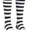 Girl's Black And White Striped Witch Socks 1 Girl's Black And White Striped Witch Socks -Halloween Costumes child black and white striped witch socks