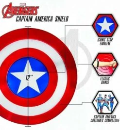 JAZWARES 12 Inch Captain America Shield For Children 9 JAZWARES 12 Inch Captain America Shield For Children -Halloween Costumes child captain america 12 inch shield