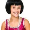 Kid's Flapper Black Wig -Halloween Costumes child flapper wig