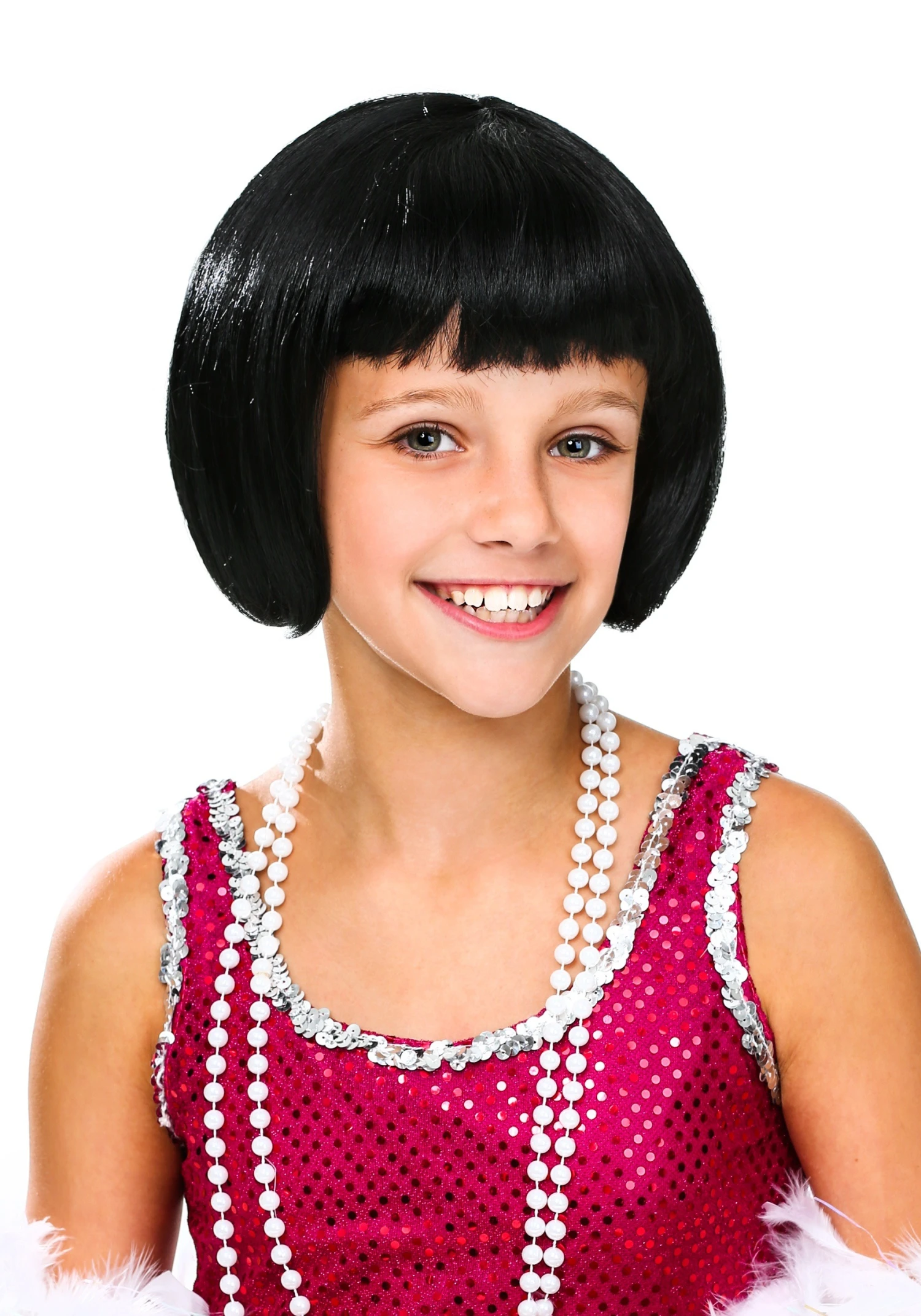 Kid's Flapper Black Wig 3 Kid's Flapper Black Wig
