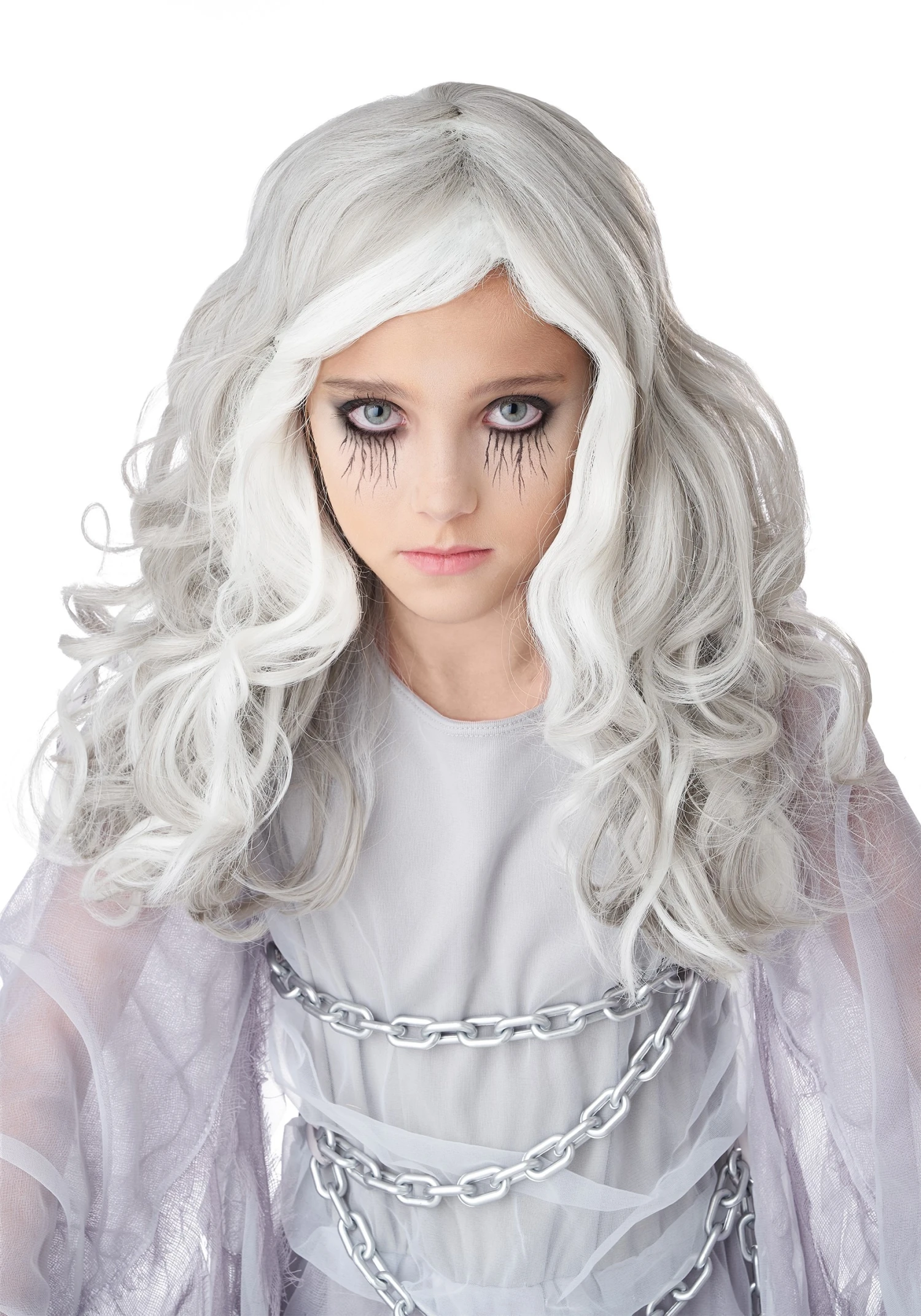 Girl's Glow In The Dark Ghost Costume Wig 3 Girl's Glow In The Dark Ghost Costume Wig