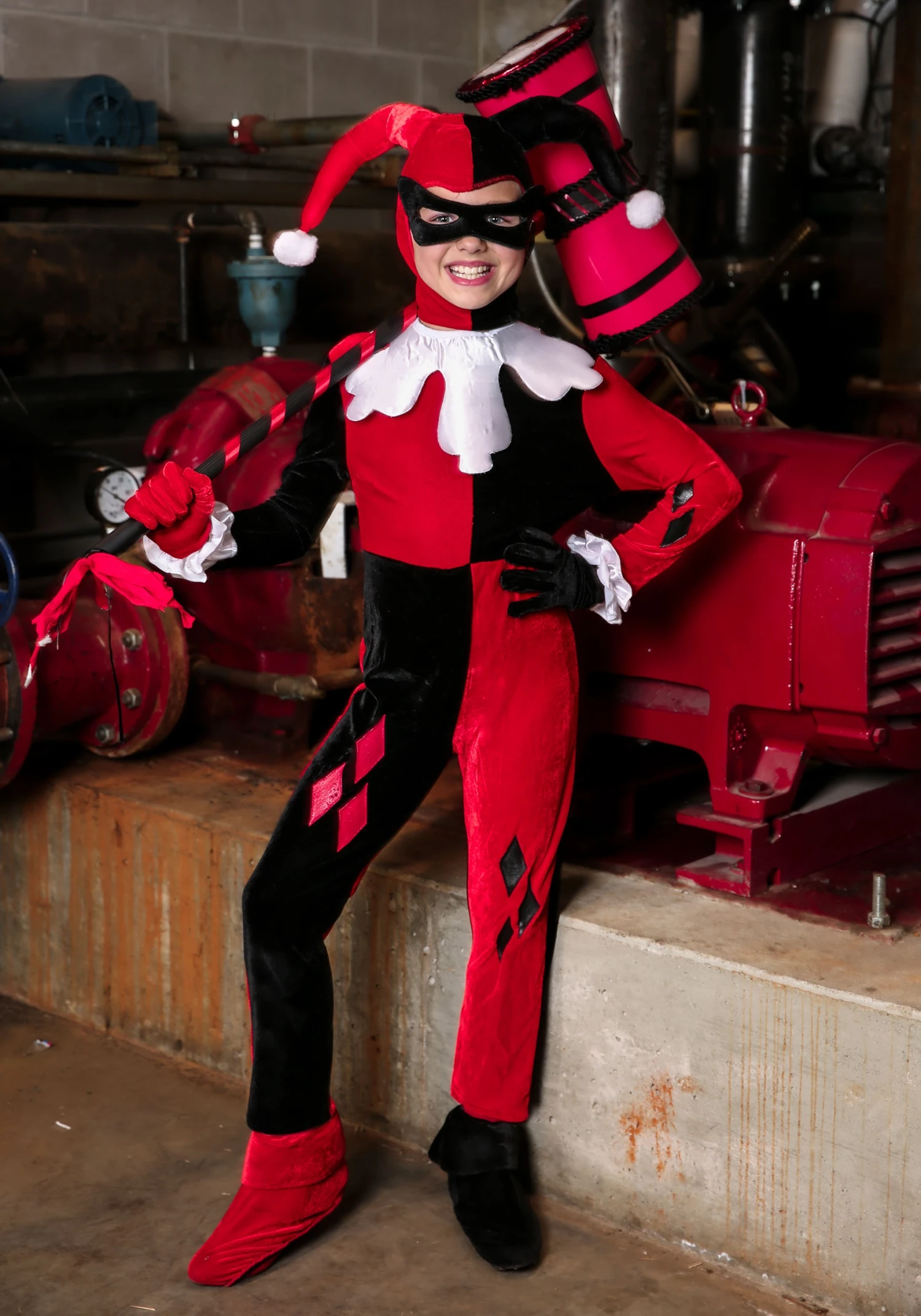 Kid's Harley Quinn Jumpsuit Costume 3 Kid's Harley Quinn Jumpsuit Costume