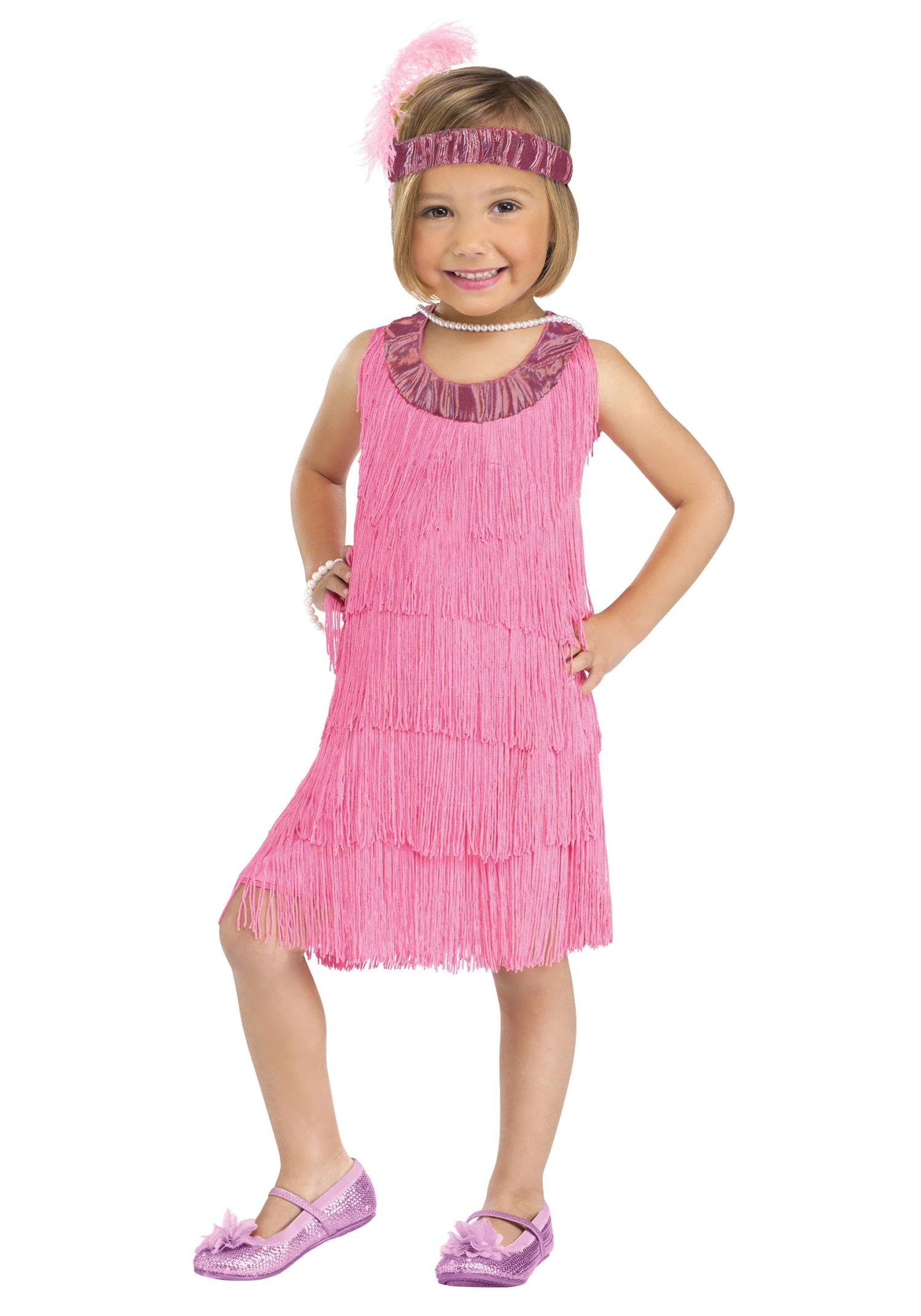 Fun World Pink Flapper Toddler Costume 3 Fun World Pink Flapper Toddler Costume