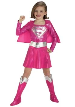 Pink Supergirl Costume For Kid's