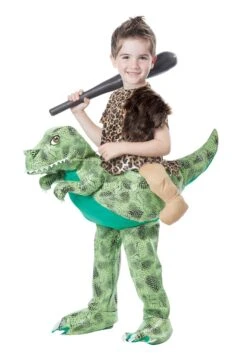 Child Ride A Dinosaur Costume