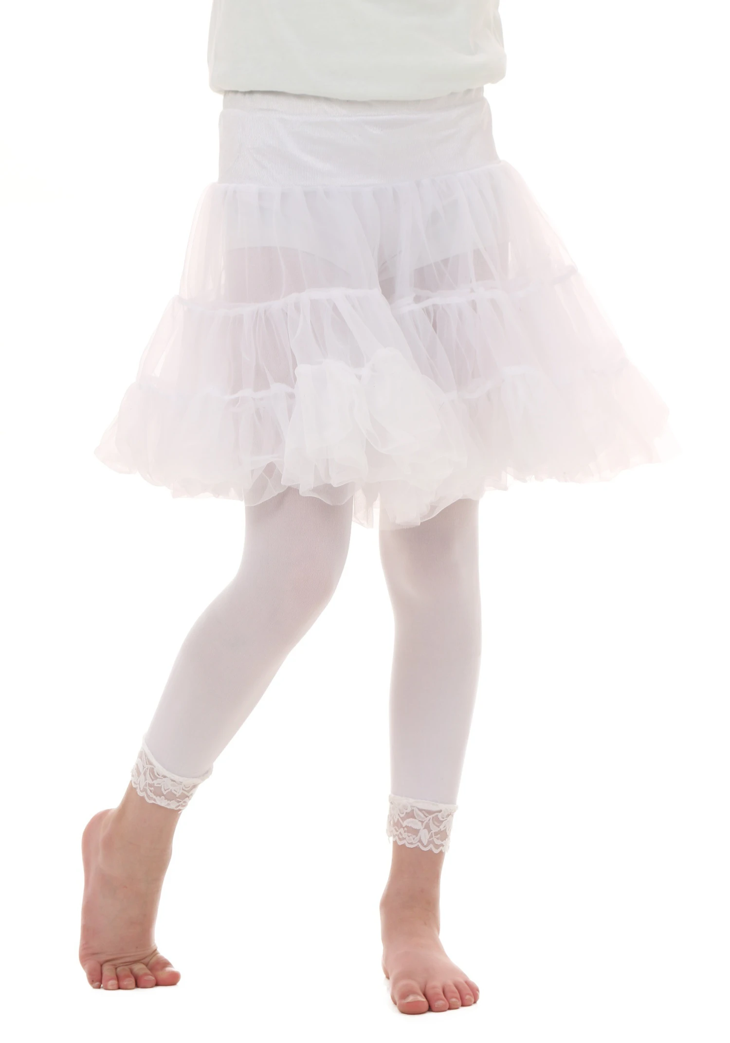 Kid's White Knee Length Crinoline 3 Kid's White Knee Length Crinoline