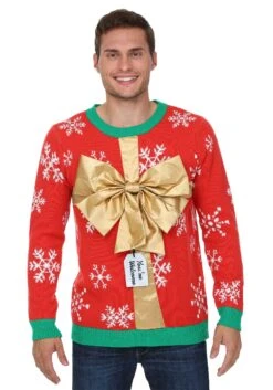 Christmas Present Ugly Christmas Sweater For Adults -Halloween Costumes christmas present sweater alt 1