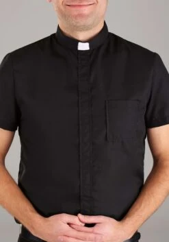 Classic Priest Costume Shirt For Men 8 Classic Priest Costume Shirt For Men -Halloween Costumes classic priest costume alt 3