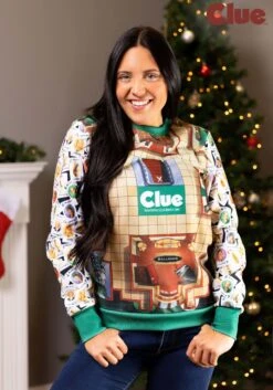 Clue Board Game Mansion Sweater -Halloween Costumes clue mansion sweater alt 1