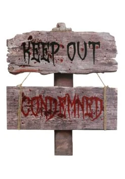 28-Inch Condemned Halloween Sign Decoration 5 28-Inch Condemned Halloween Sign Decoration -Halloween Costumes condemned sign alt 1