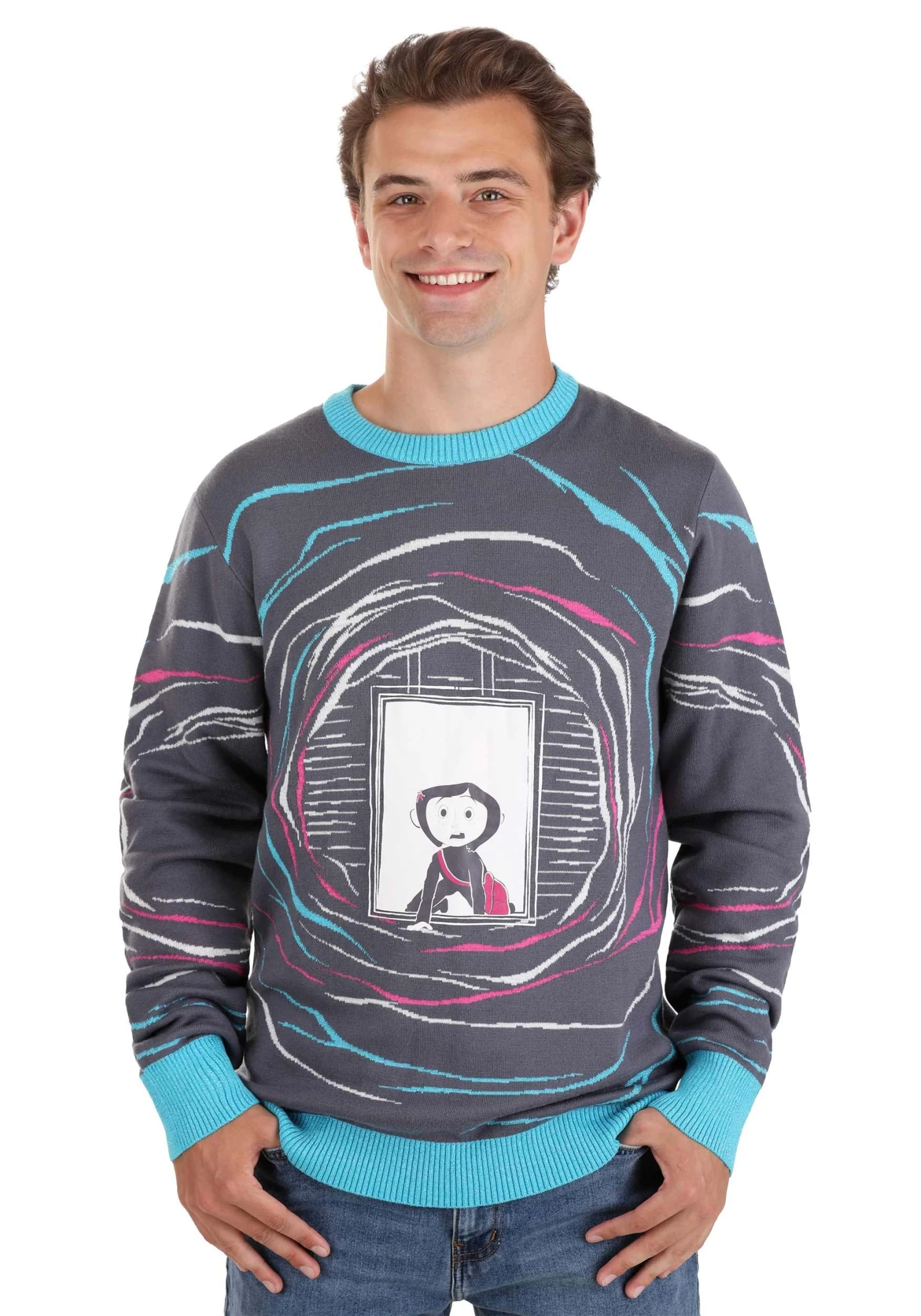 Adult Coraline Ugly Halloween Sweater 4 Adult Coraline Ugly Halloween Sweater - Image 2