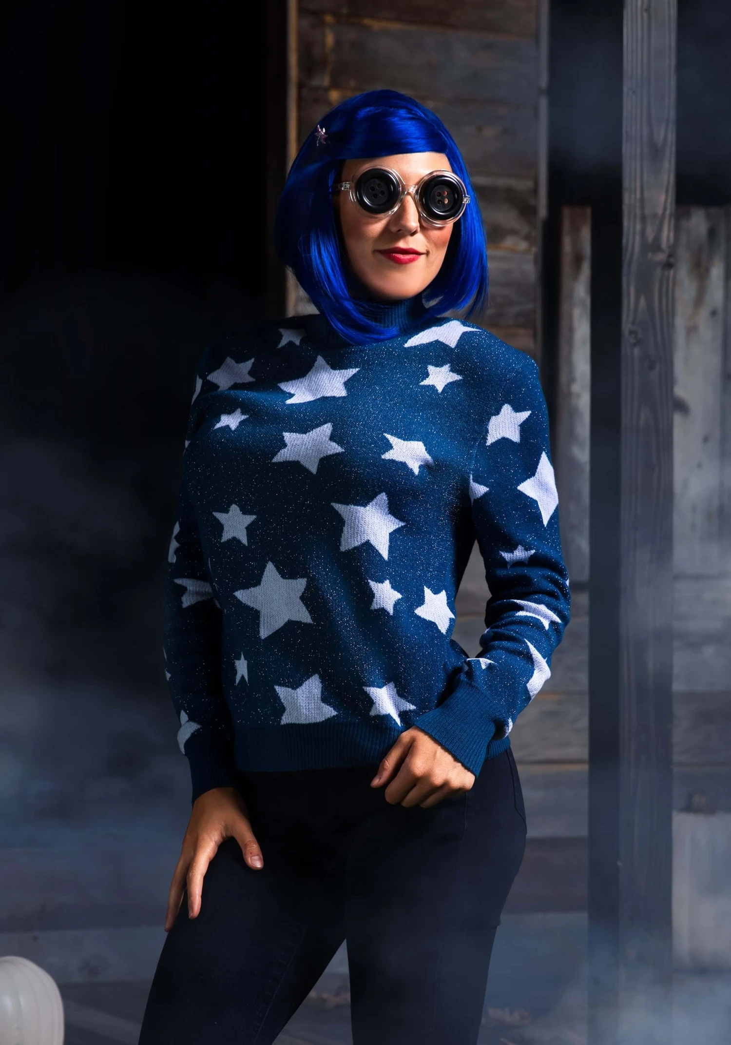 Adult Coraline Blue Star Sweater Costume 4 Adult Coraline Blue Star Sweater Costume - Image 2
