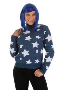 Adult Coraline Blue Star Sweater Costume 13 Adult Coraline Blue Star Sweater Costume -Halloween Costumes coraline blue star sweater costume alt 4