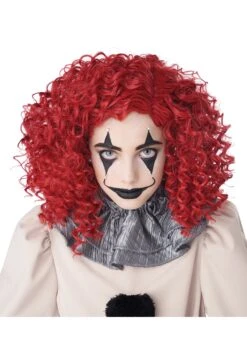 Corkscrew Clown Red Curls Wig For Adults