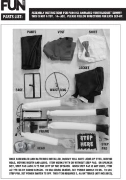 2.8FT Animated Creepy Ventriloquist Dummy Doll Halloween Prop 10 2.8FT Animated Creepy Ventriloquist Dummy Doll Halloween Prop -Halloween Costumes creepy ventriloquist dummy decoration alt 1