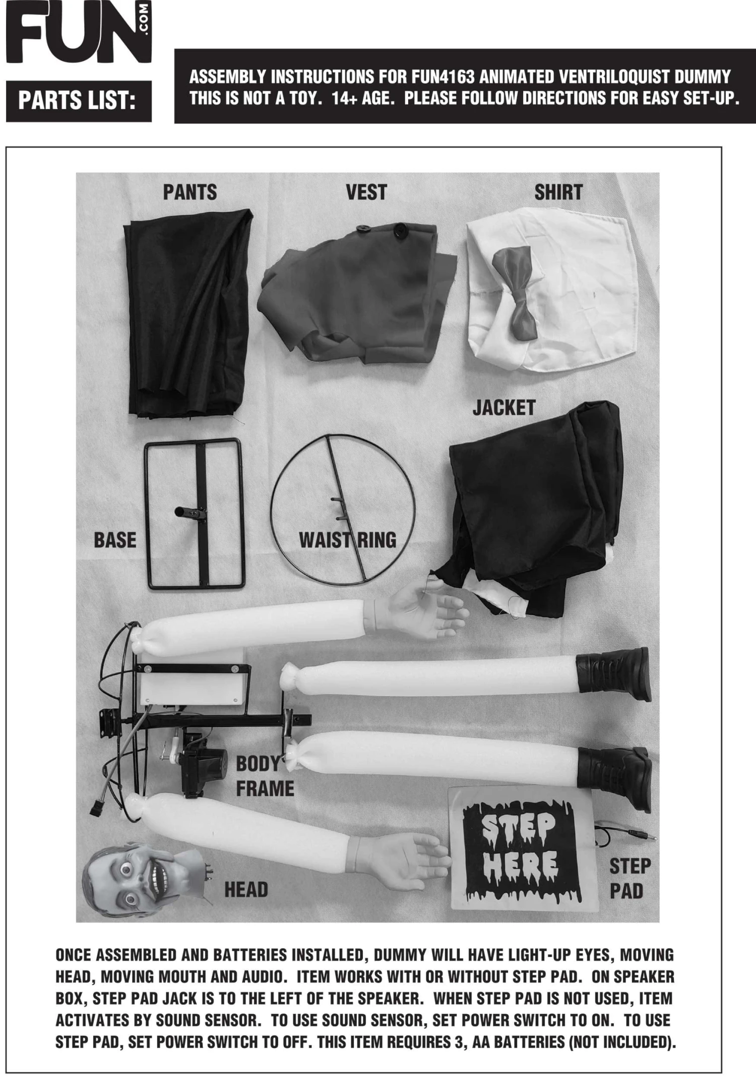 2.8FT Animated Creepy Ventriloquist Dummy Doll Halloween Prop 4 2.8FT Animated Creepy Ventriloquist Dummy Doll Halloween Prop - Image 2