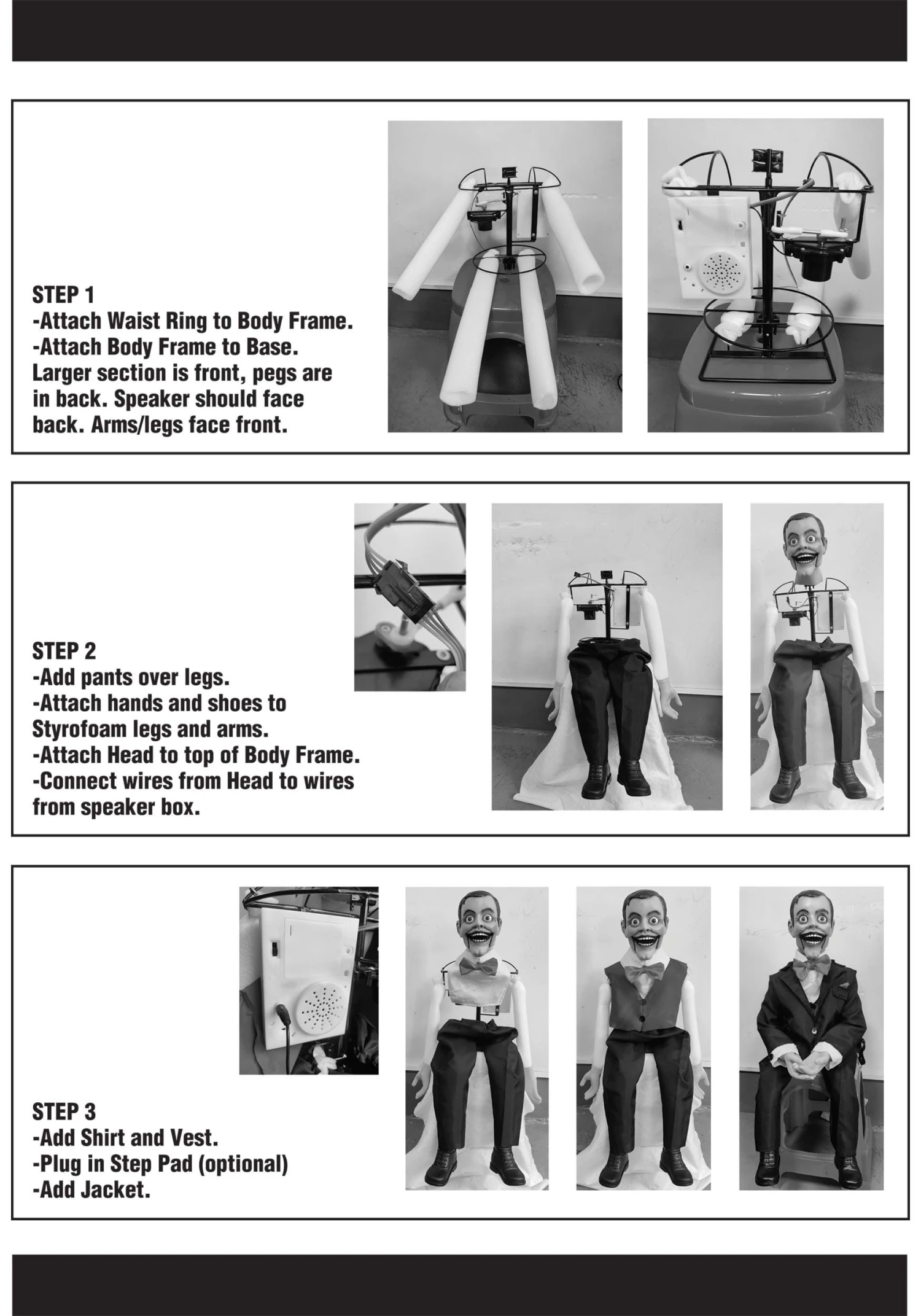 2.8FT Animated Creepy Ventriloquist Dummy Doll Halloween Prop 5 2.8FT Animated Creepy Ventriloquist Dummy Doll Halloween Prop - Image 3