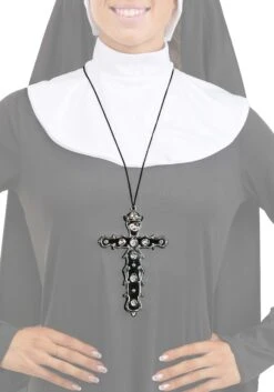 Religious Costume Black Cross Pendant Accessory 6 Religious Costume Black Cross Pendant Accessory -Halloween Costumes cross pendant alt 1