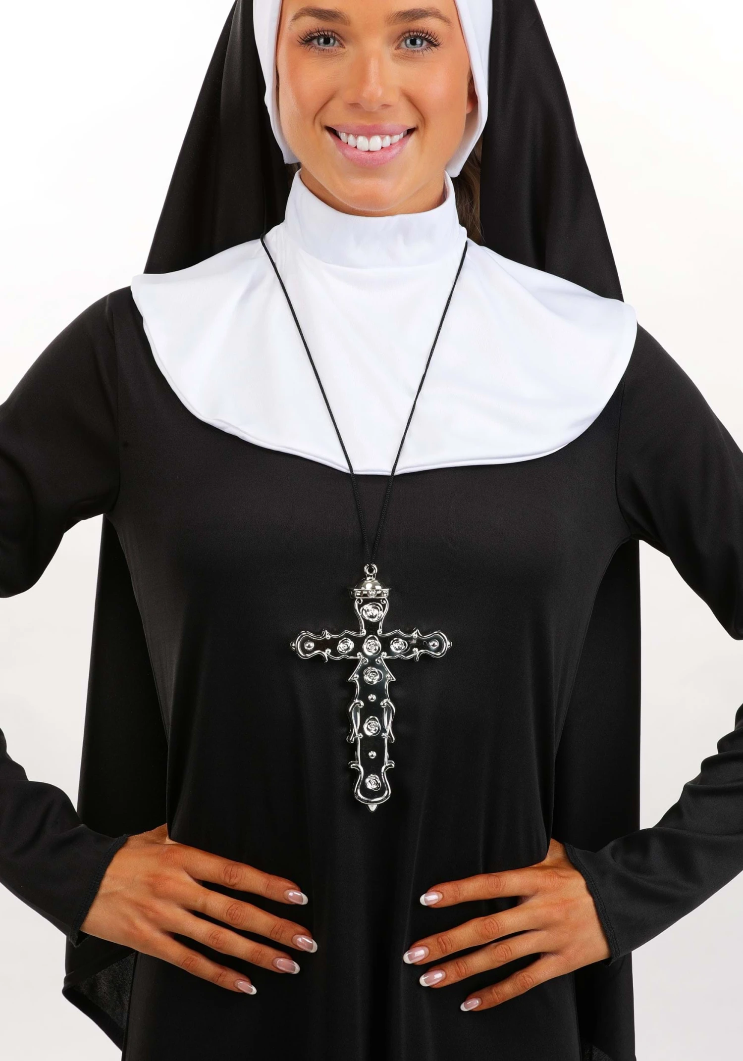 Religious Costume Black Cross Pendant Accessory 3 Religious Costume Black Cross Pendant Accessory