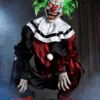 2.9FT Crouching Clown Red Animatronic Decoration -Halloween Costumes crouching clown red animatronic