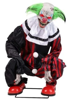 2.9FT Crouching Clown Red Animatronic Decoration 13 2.9FT Crouching Clown Red Animatronic Decoration -Halloween Costumes crouching clown red animatronic alt 3