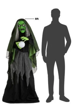 5FT Curse-Casting Witch Animatronic Decoration - Scream Saver 10 5FT Curse-Casting Witch Animatronic Decoration - Scream Saver -Halloween Costumes curse casting witch animatronic decoration alt 4