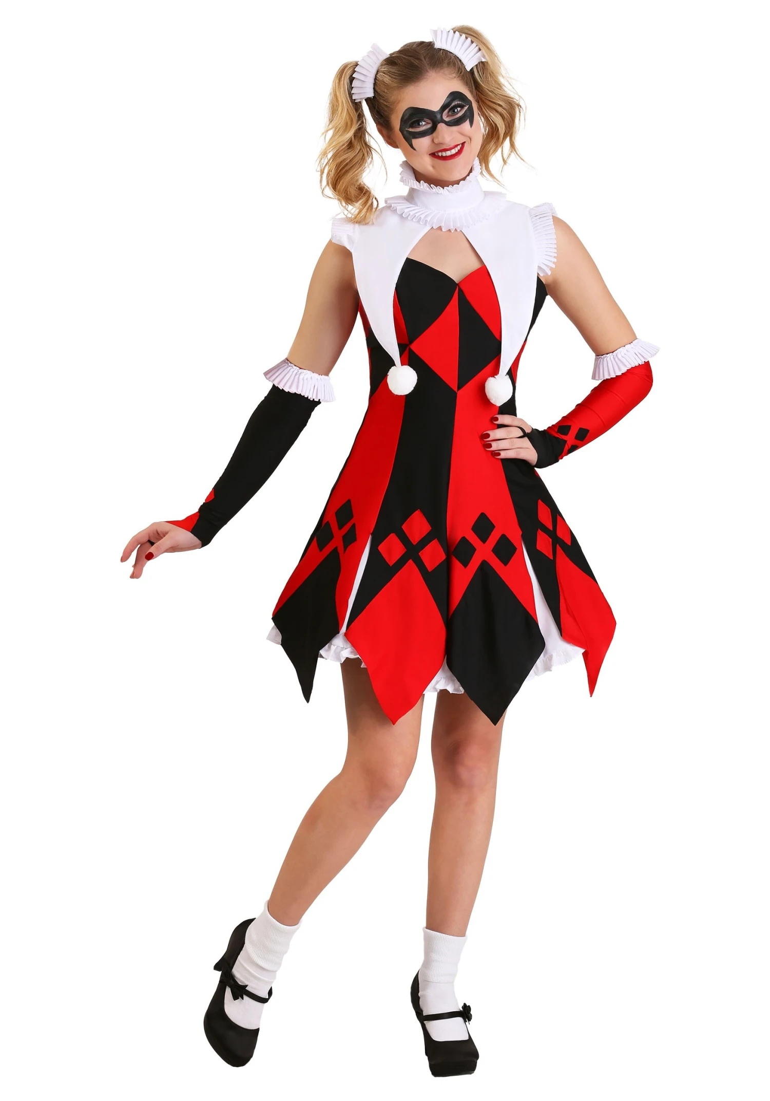 Women's Plus Size Cute Court Jester Costume 3 Women's Plus Size Cute Court Jester Costume