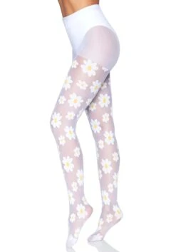 LEG AVENUE Daisy White Tights For Women -Halloween Costumes daisy white tights alt 5