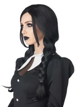 Dark Gothic Braid Women's Black Costume Wig 7 Dark Gothic Braid Women's Black Costume Wig -Halloween Costumes dark gothic braid black wig alt 2