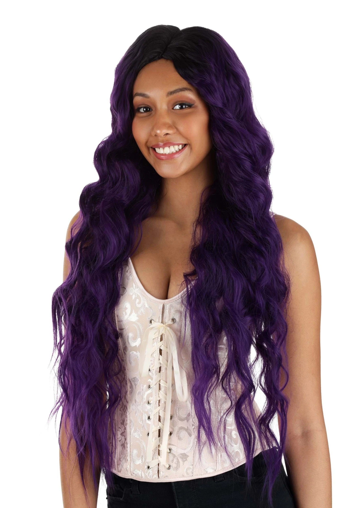 Dark Purple Long Wavy Wig Accessory 3 Dark Purple Long Wavy Wig Accessory