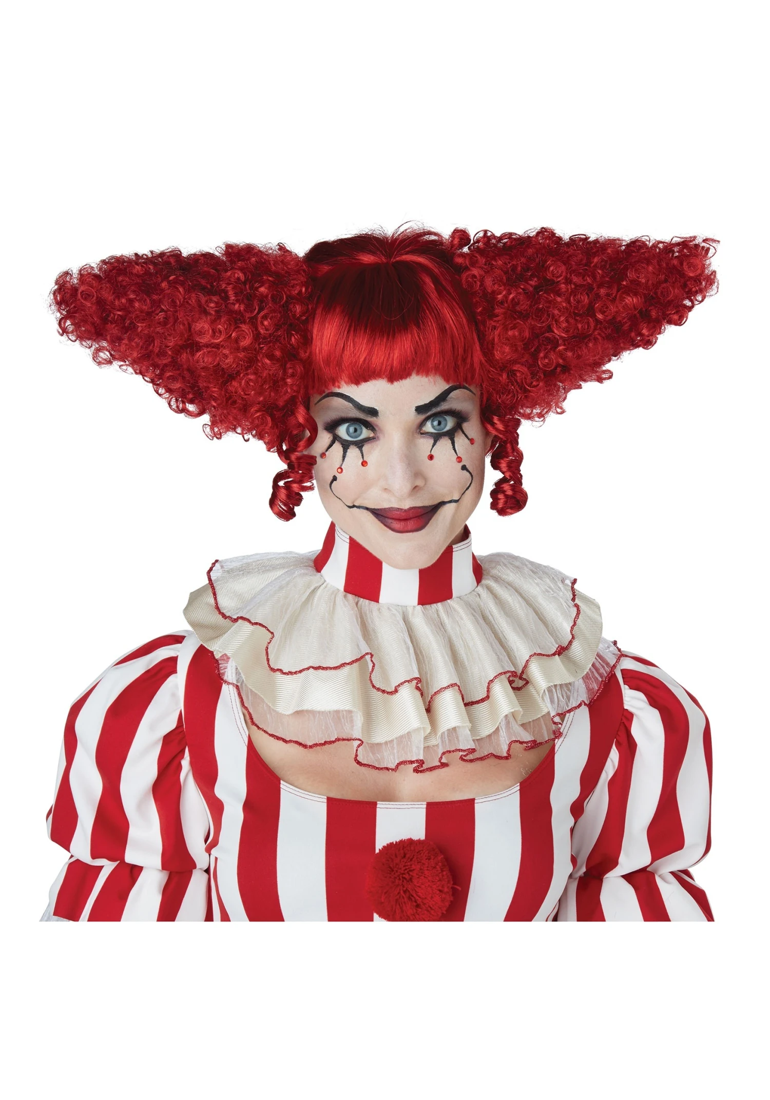 Dark Red Creepy Clown Wig 3 Dark Red Creepy Clown Wig