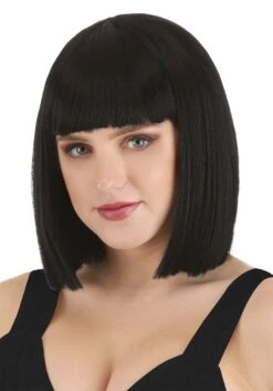 Deep Black Bob Wig For Women -Halloween Costumes deep black bob wig alt 2