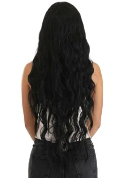 Wavy Deep Black Wig 7 Wavy Deep Black Wig -Halloween Costumes deep black long wavy wig alt 1