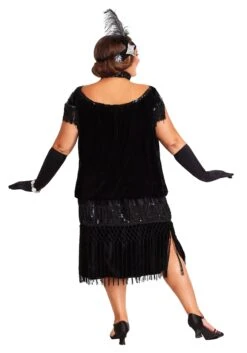 Deluxe Plus Size Chicago Flapper -Halloween Costumes deluxe black plus size flapper 1