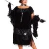 Deluxe Plus Size Chicago Flapper -Halloween Costumes deluxe black plus size flapper