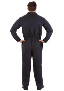 Deluxe Blue Mechanic Coveralls Costume For Adults -Halloween Costumes deluxe blue mechanic coveralls alt 1