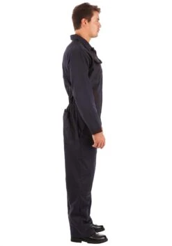 Deluxe Blue Mechanic Coveralls Costume For Adults -Halloween Costumes deluxe blue mechanic coveralls alt 2