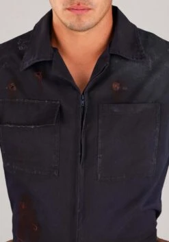 Deluxe Blue Mechanic Coveralls Costume For Adults -Halloween Costumes deluxe blue mechanic coveralls alt 4