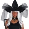 Deluxe Chic Witch Hat For Women 1 Deluxe Chic Witch Hat For Women -Halloween Costumes deluxe chic witch hat